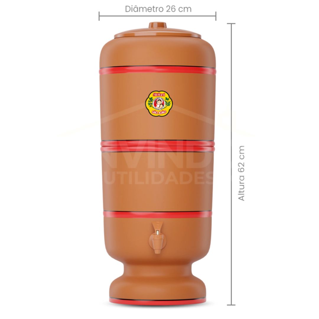 Filtro de Barro Tradicional São João 8 Litros 2 Velas