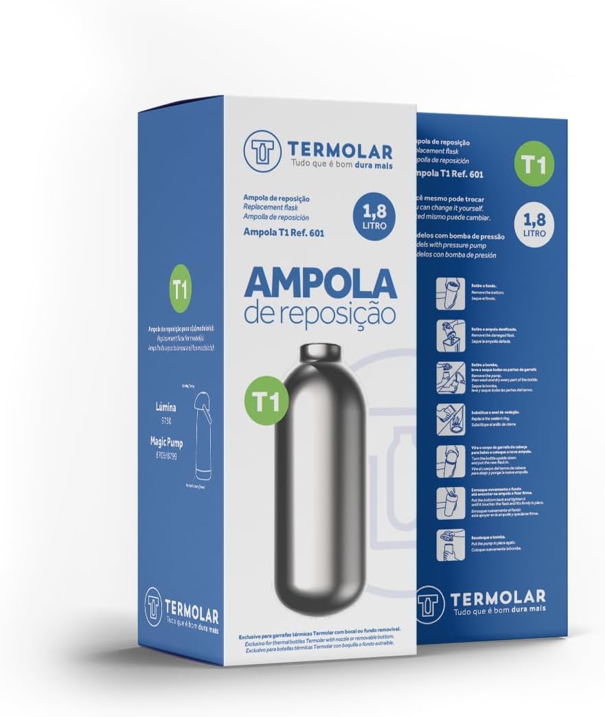 Garrafa Térmica Personal 1 Litro Preta Termolar com Sistema de Rosca