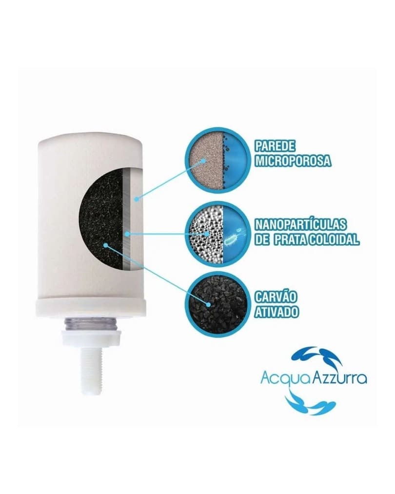 Vela Tripla Ação Natalia AcquaAzzurra para Filtros de Água
