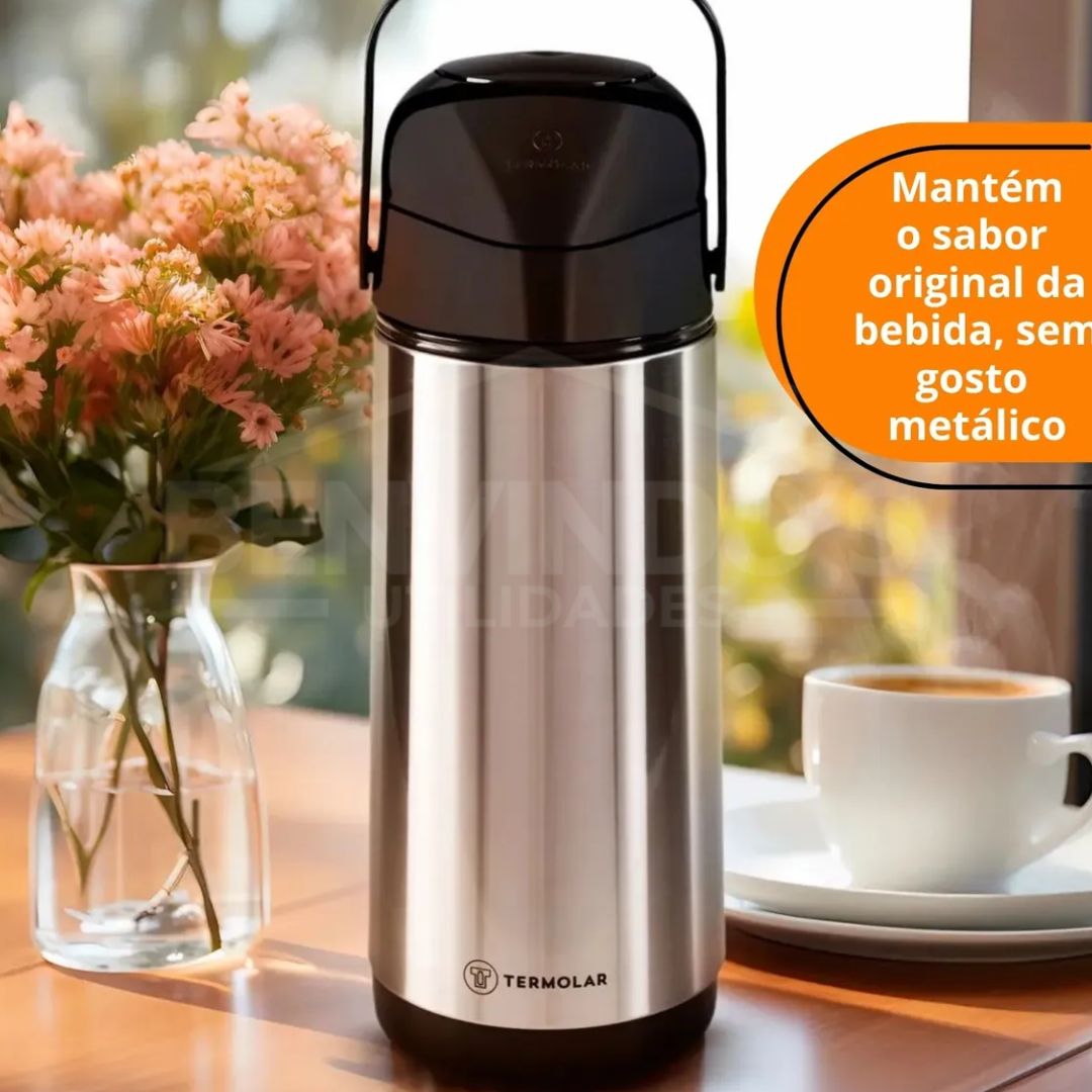 Garrafa Térmica Termolar Lumina Automática Inox 1 Litro