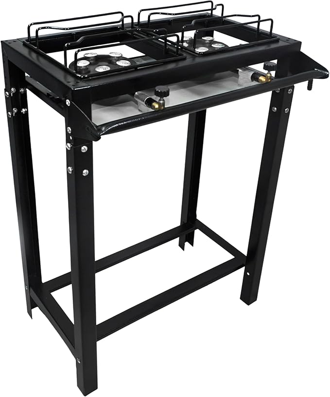 Fogão Industrial Preto Alta Pressão 2 Bocas com Pé ROA