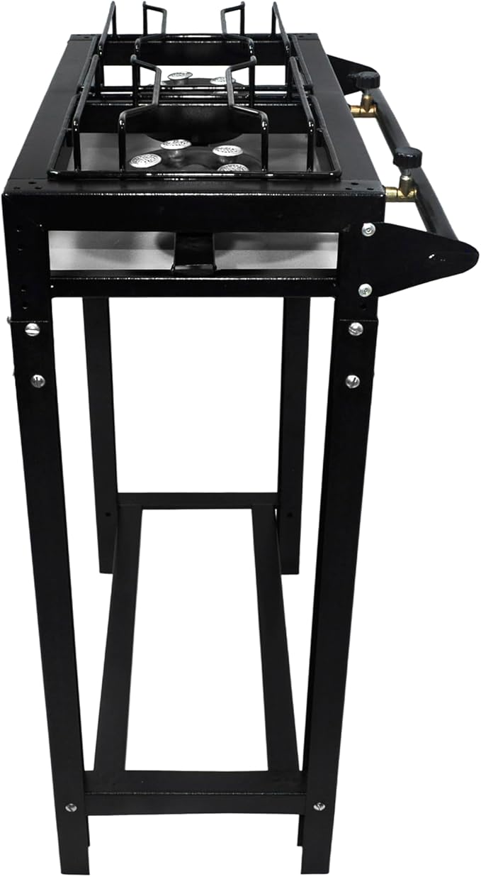 Fogão Industrial Preto Alta Pressão 2 Bocas com Pé ROA