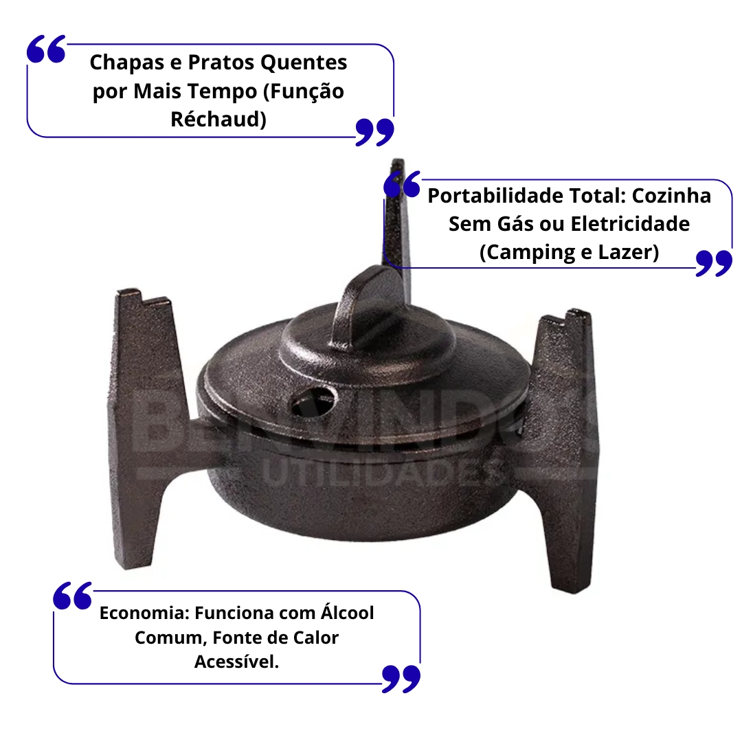 Fogareiro a Álcool com Tripé em Ferro Fundido FS 85.4 Santana