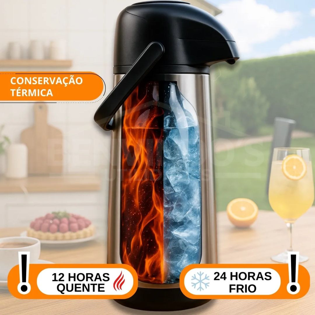 Garrafa Térmica Termolar Lumina Automática Inox 1 Litro
