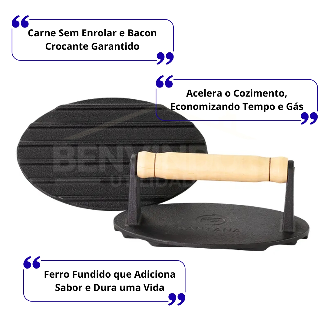 Prensa para Bife e Grelhados em Ferro Fundido FS 10.50 Santana