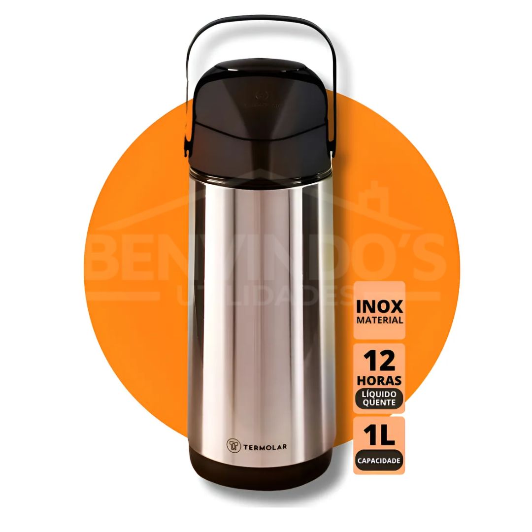 Garrafa Térmica Termolar Lumina Automática Inox 1 Litro